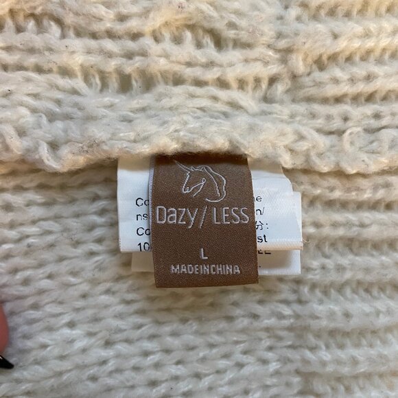 White Cropped Chunky Knit Sweater - Picture 4 of 5